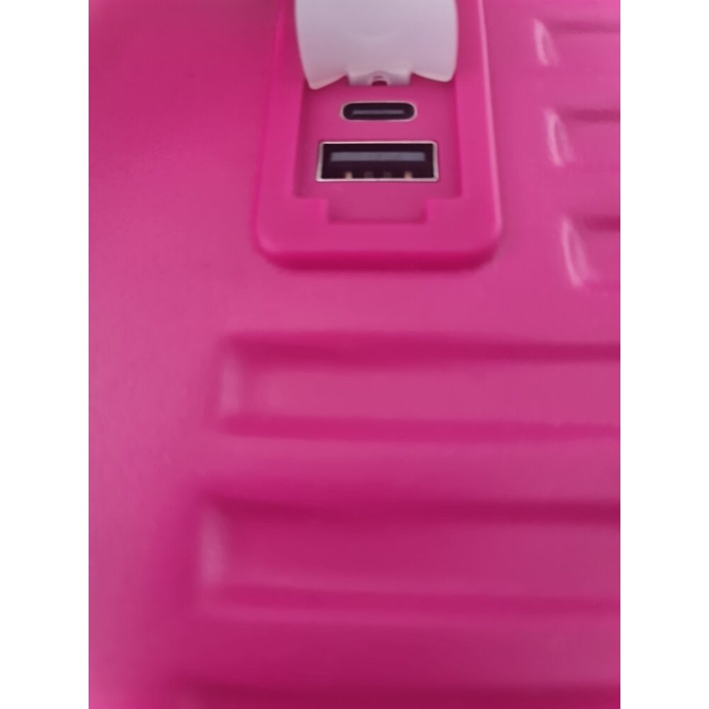 Vibrant Hot Pink Hard-Shell Travel Suitcase - Picture 8 of 14